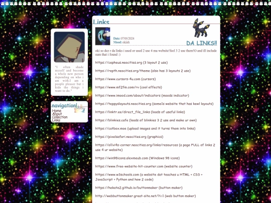 links screenshot