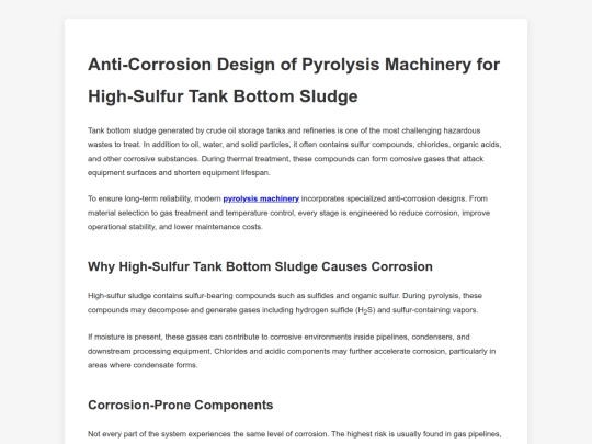 anti-corrosion-design-of-pyrolysis-machinery-for-high-sulfur-tank-bottom-sludge screenshot