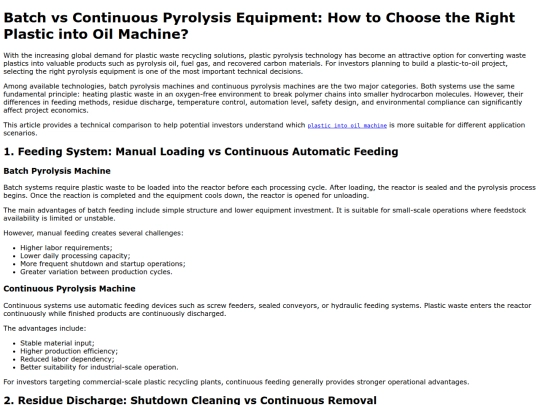batch-vs-continuous-pyrolysis-equipment-how-to-choose-the-right-plastic-into-oil-machine screenshot
