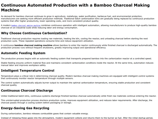 continuous-automated-production-with-a-bamboo-charcoal-making-machine screenshot