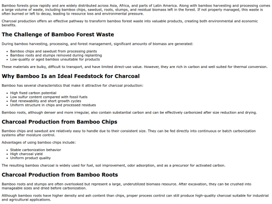 explore-charcoal-production-from-bamboo-chips-and-roots screenshot