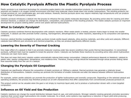 how-catalytic-pyrolysis-affects-the-plastic-pyrolysis-process screenshot