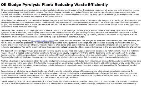 oil-sludge-pyrolysis-how-can-it-reduce-waste screenshot