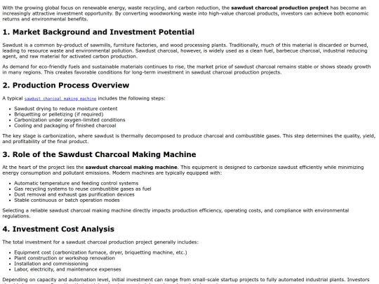 sawdust-charcoal-production-project-investment-guide screenshot