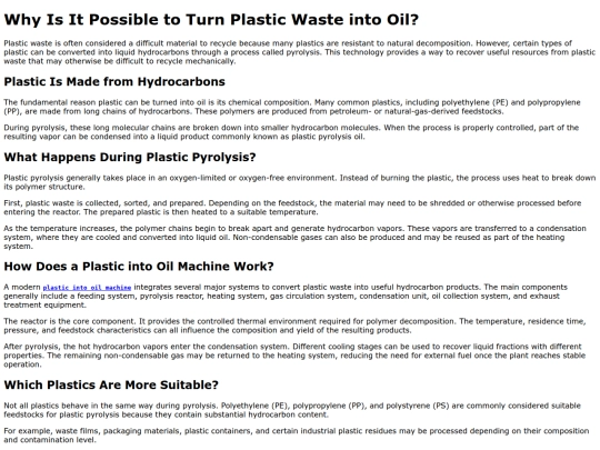 why-is-it-possible-to-turn-plastic-waste-into-oil screenshot