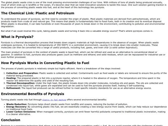 why-plastic-to-fuel-pyrolysis-power-is-the-future-in-the-fight-against-plastic-waste screenshot