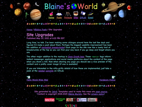 posts/site-upgrades screenshot