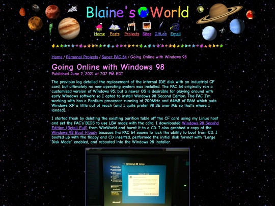 projects/super-pac-64/logs/going-online-with-windows-98 screenshot