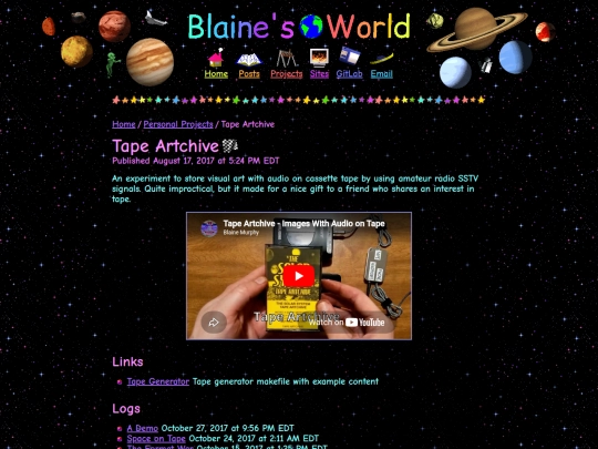 projects/tape-artchive screenshot