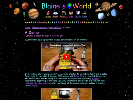 projects/tape-artchive/logs/a-demo screenshot