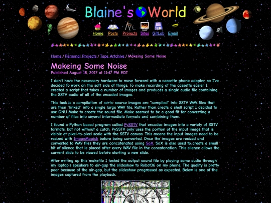 projects/tape-artchive/logs/makeing-some-noise screenshot