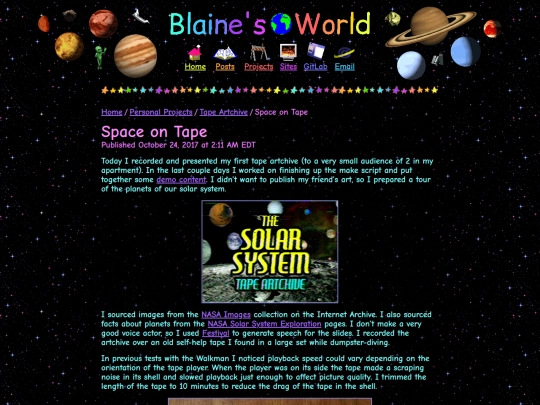 projects/tape-artchive/logs/space-on-tape screenshot