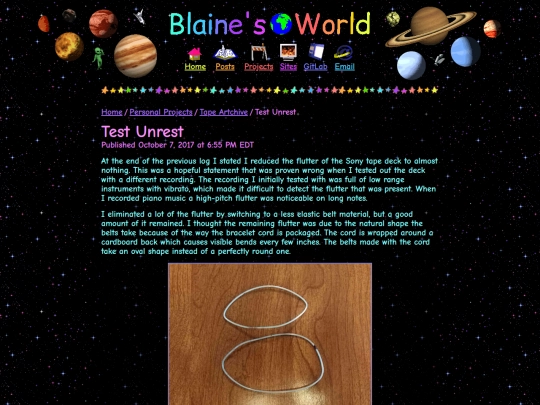 projects/tape-artchive/logs/test-unrest screenshot