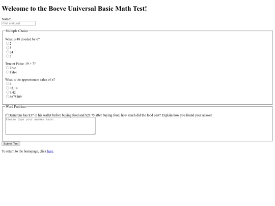 math-test screenshot