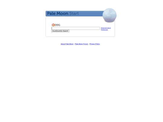 palemoonstart screenshot