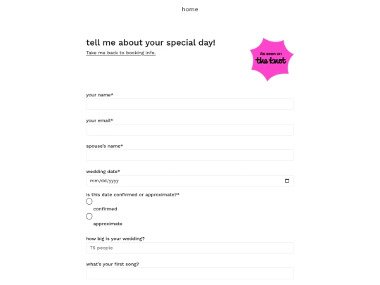 form_wedding screenshot