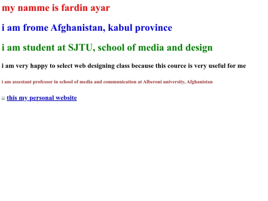 Fardin Ayar final web designing assignment 1 screenshot