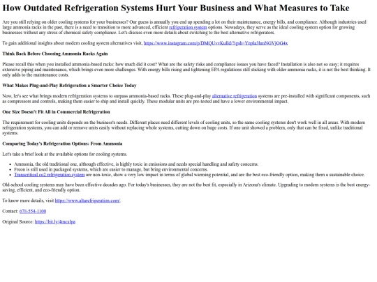 HowOutdatedRefrigerationSystemsHurtYourBusinessandWhatMeasurestoTake screenshot