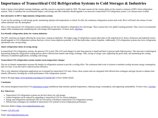 ImportanceofTranscriticalCO2RefrigerationSystemstoColdStoragesIndustries screenshot