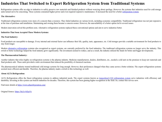 IndustriesThatSwitchedtoExpertRefrigerationSystemfromTraditionalSystems screenshot