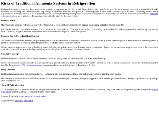 RisksofTraditionalAmmoniaSystemsinRefrigeration screenshot