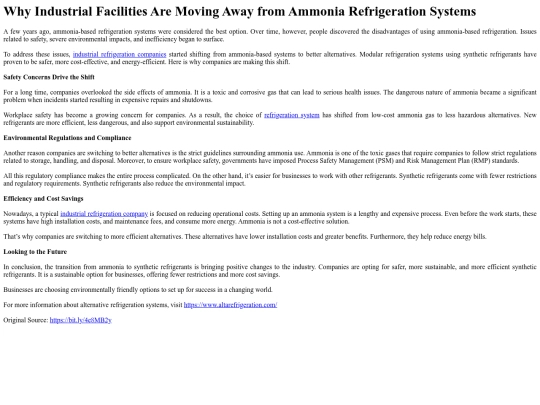 WhyIndustrialFacilitiesAreMovingAwayfromAmmoniaRefrigerationSystems screenshot