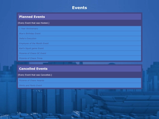 Events screenshot
