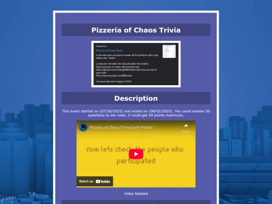 Events/Pizzeria-of-chaos-trivia screenshot