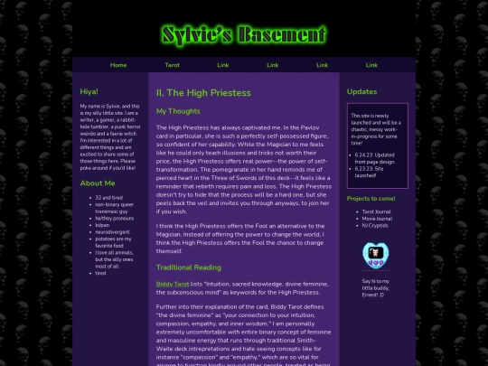 tarot/highpriestess screenshot