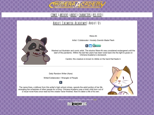 chimera academy/aboutus screenshot