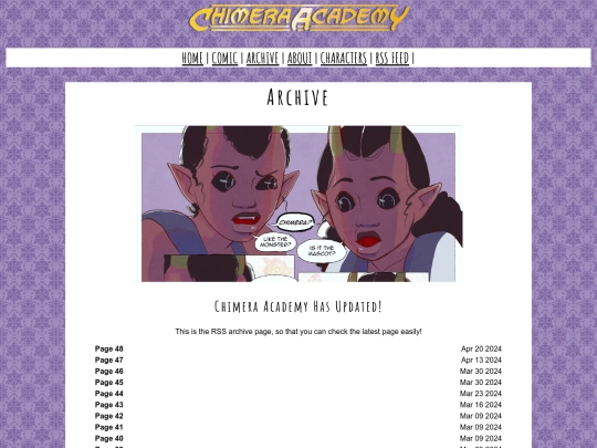 chimera academy/archiveRSS screenshot
