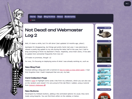posts/2026-04-15-Not-Dead-and-Webmaster-Log-2 screenshot
