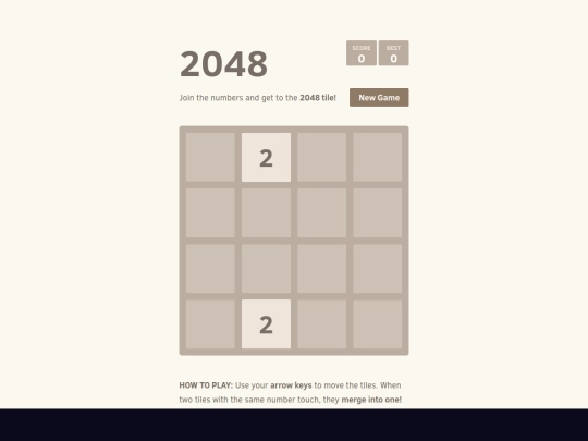 games/2048 screenshot