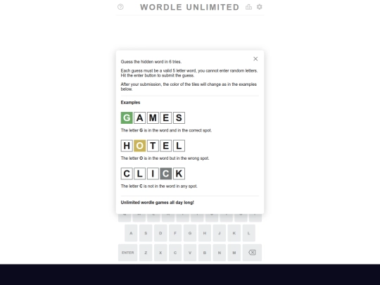 games/wordle screenshot