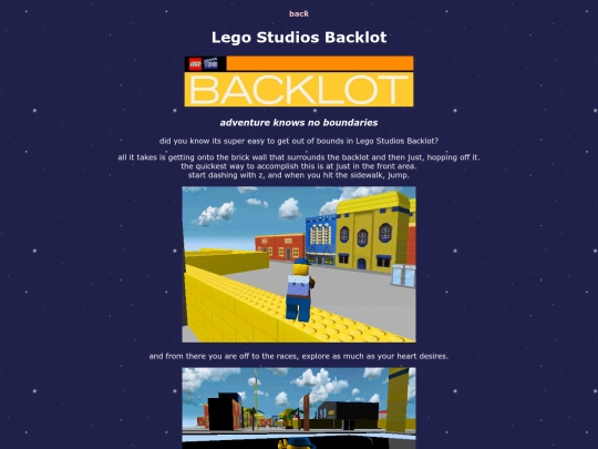 games/backlot screenshot