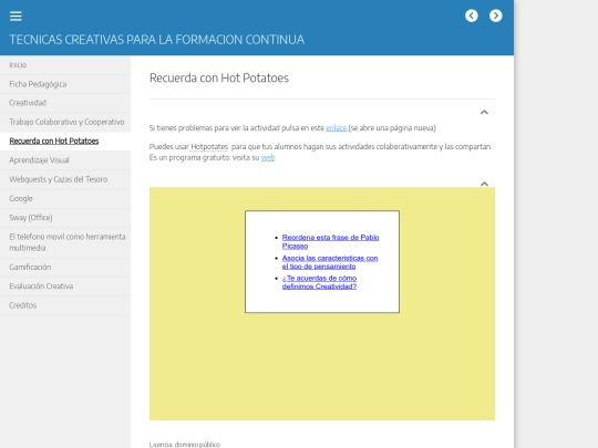 recuerda_con_hot_potatoes screenshot