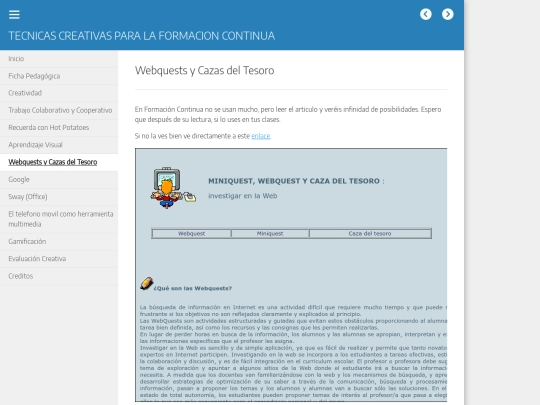 webquests_y_cazas_del_tesoro screenshot