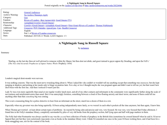 A Nightingale Sang in screenshot