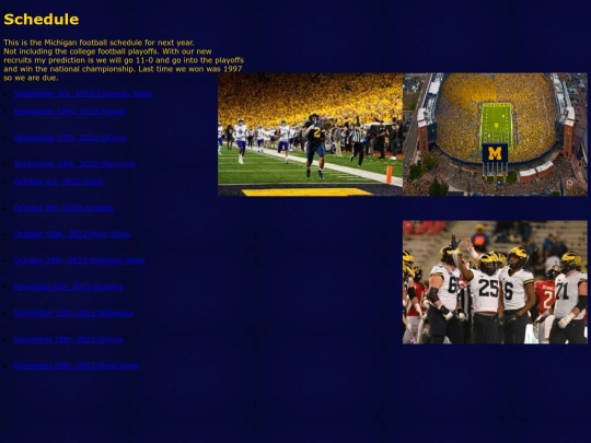 Schedule screenshot