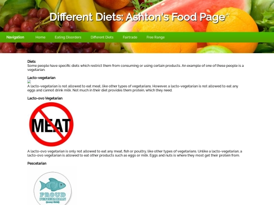 diets screenshot