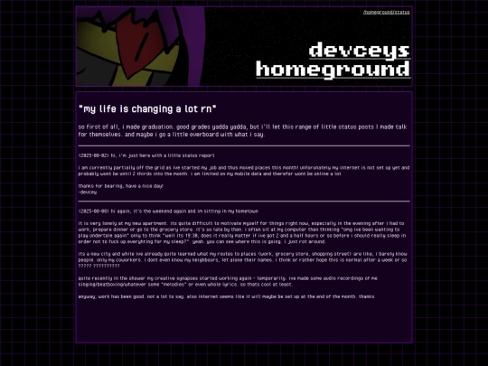 homeground/status screenshot