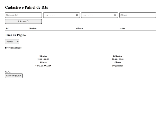 painel-djs/admin screenshot