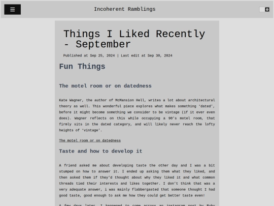 Stuff I Like - September screenshot