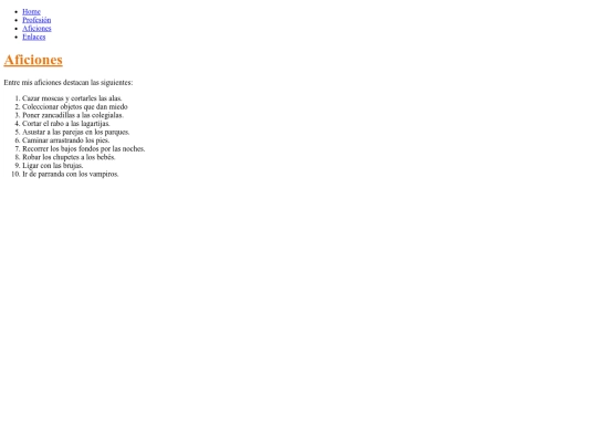 WEB MONSTRUO/aficiones screenshot