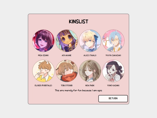 kinslist screenshot