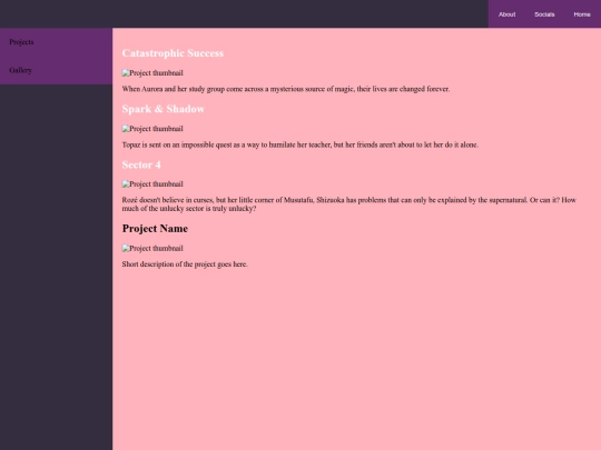 projects screenshot