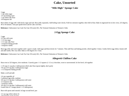 recipes/cake screenshot