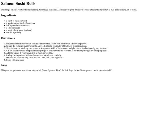 sushirecipe screenshot