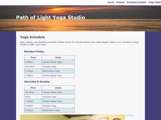 schedule screenshot
