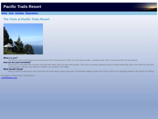 pacifictrailscasestudy/yurts screenshot